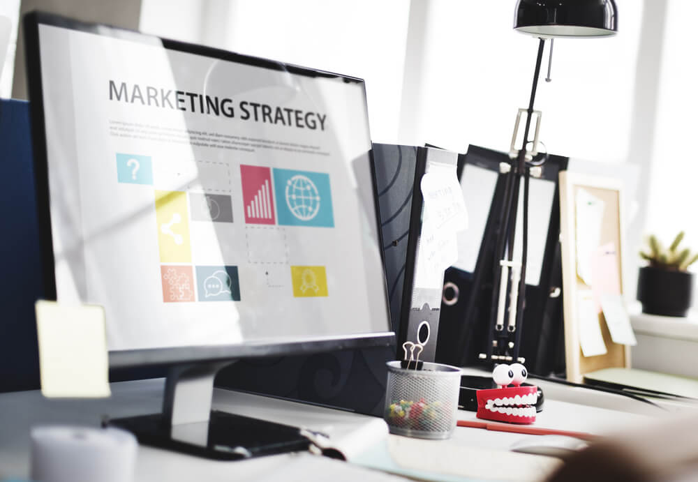 concept of marketing strategy displayed on Zen Dental Marketing ZDM computer monitor