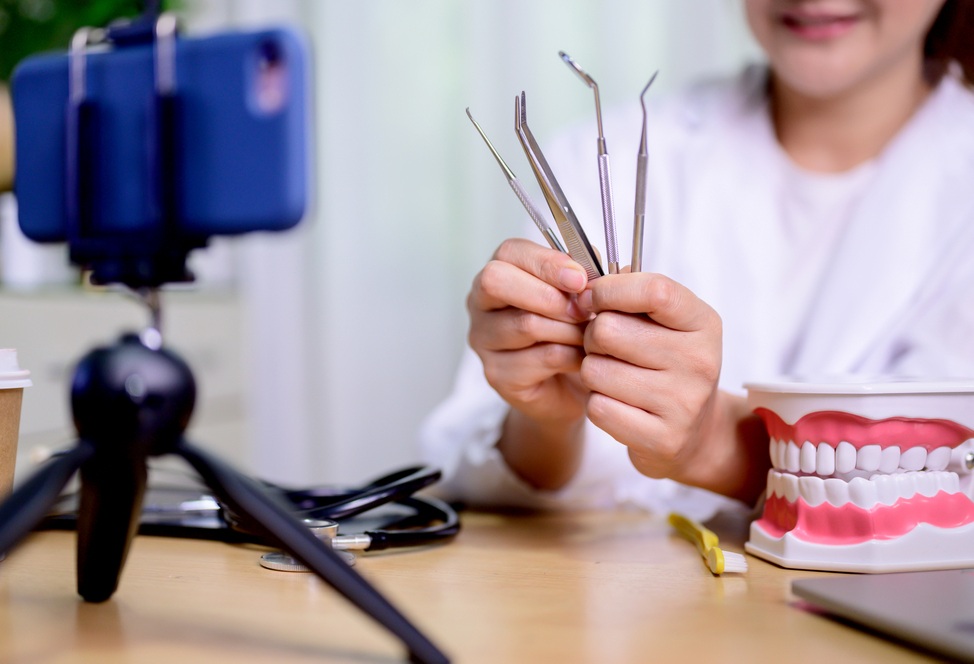 Zen Dental Marketing client dentist creates social media video content
